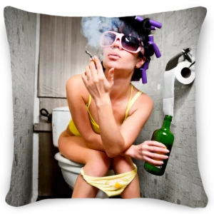 Toilet Addict Color - Fotokunst Sierkussen
