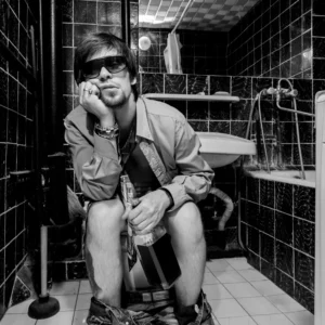 03N2 - Toilet Addict Man - Fotokunst Wanddecoratie Vierkant