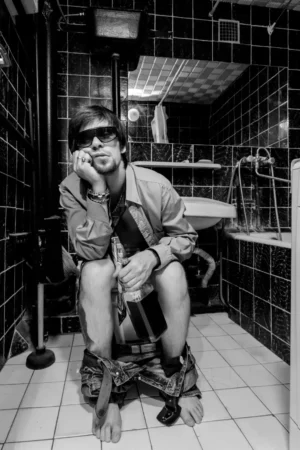 03N8 - Toilet Addict Man - Fotokunst Wanddecoratie Verticaal - New