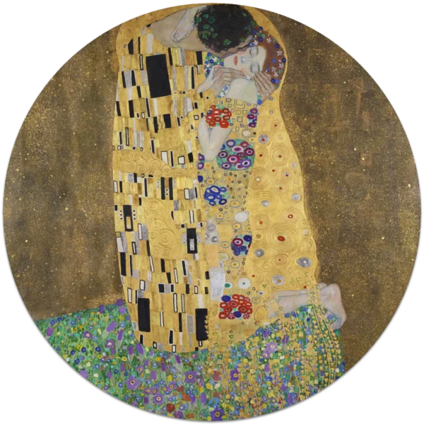 06Y2 - Gustav Klimt The Kiss - Fotokunst Wandcirkel