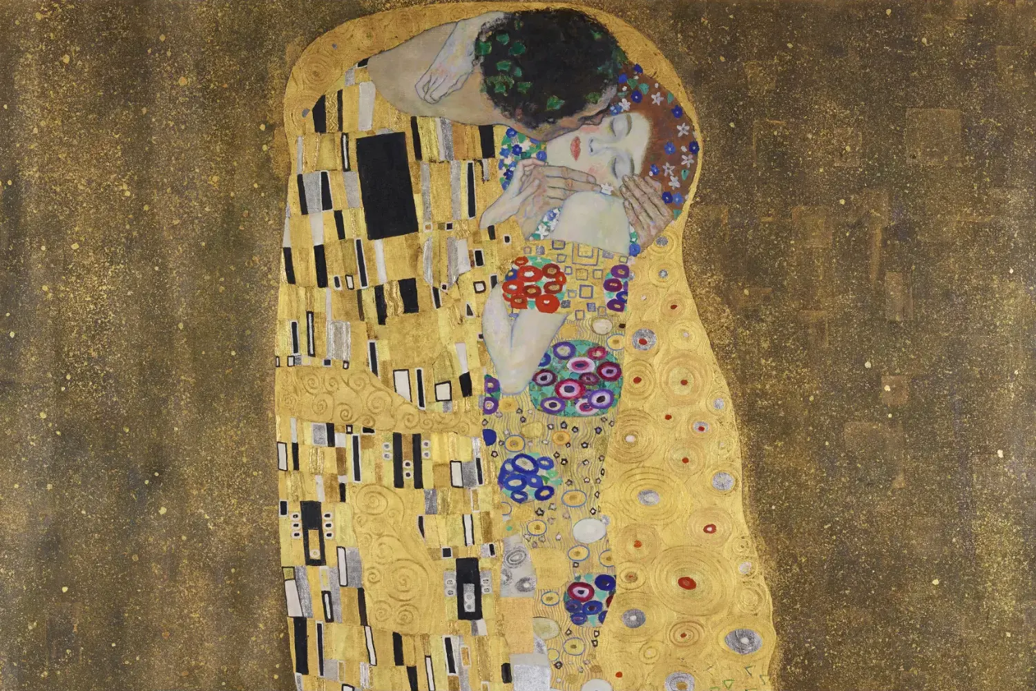 06Y8 - Gustav Klimt The Kiss - Fotokunst Wanddecoratie Horizontaal - New