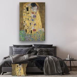 Dibond Gallery 100x150 - Gustav Klimt The Kiss - Fotokunst Wanddecoratie Verticaal - nieuw