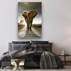 Dibond Gallery 100x150 - Lost Elephant - Fotokunst Wanddecoratie Verticaal - nieuw
