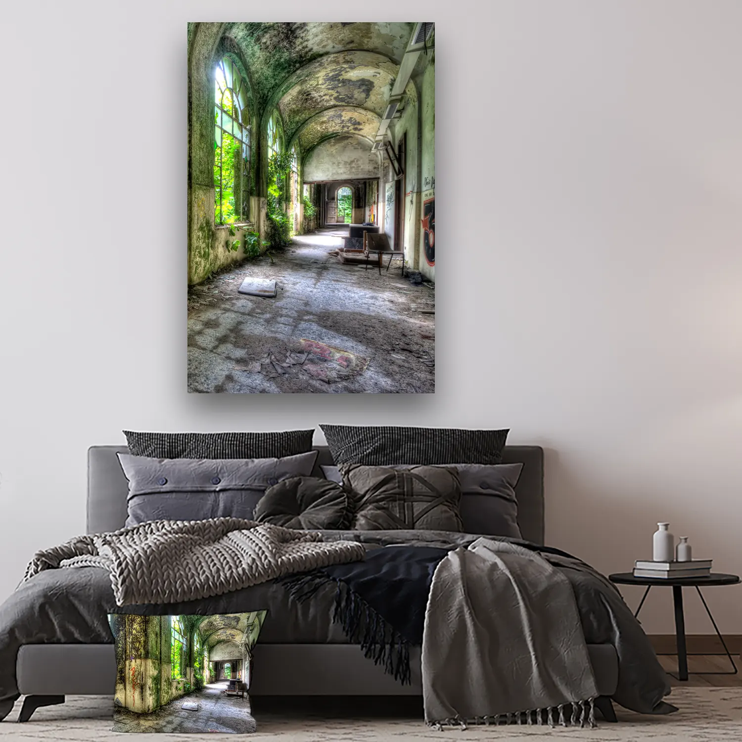 Dibond Gallery 100x150 - Urbex Hallway - Fotokunst Wanddecoratie Verticaal - nieuw