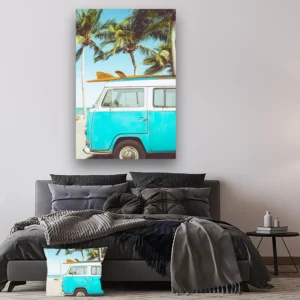 Dibond Gallery 100x150 - VW Beach Bus - Fotokunst Wanddecoratie Verticaal - nieuw