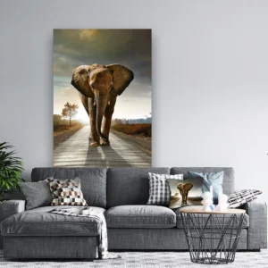 Dibond Gallery 120x180 - Lost Elephant - Fotokunst Wanddecoratie Verticaal - nieuw