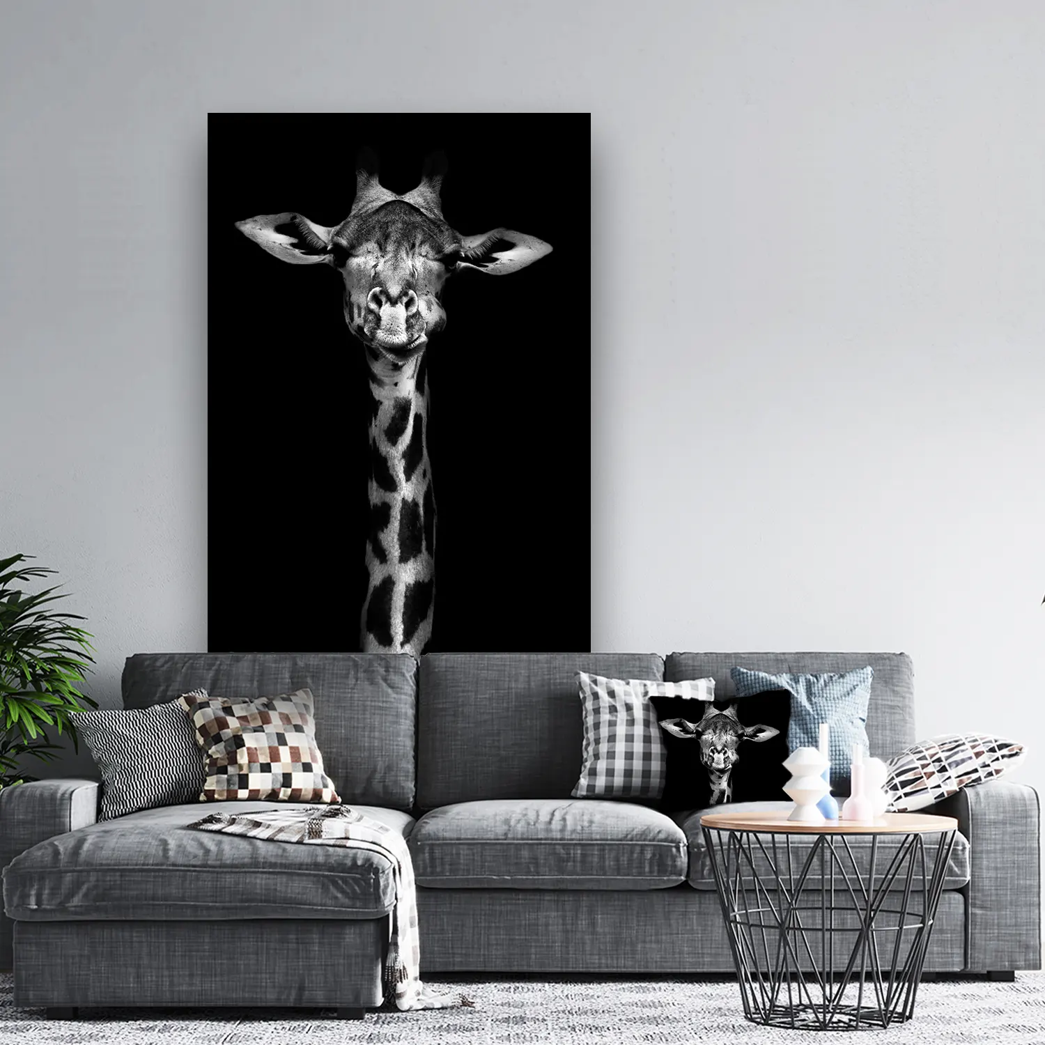 Dibond Gallery 120x180 - The Giraffe - Fotokunst Wanddecoratie Verticaal