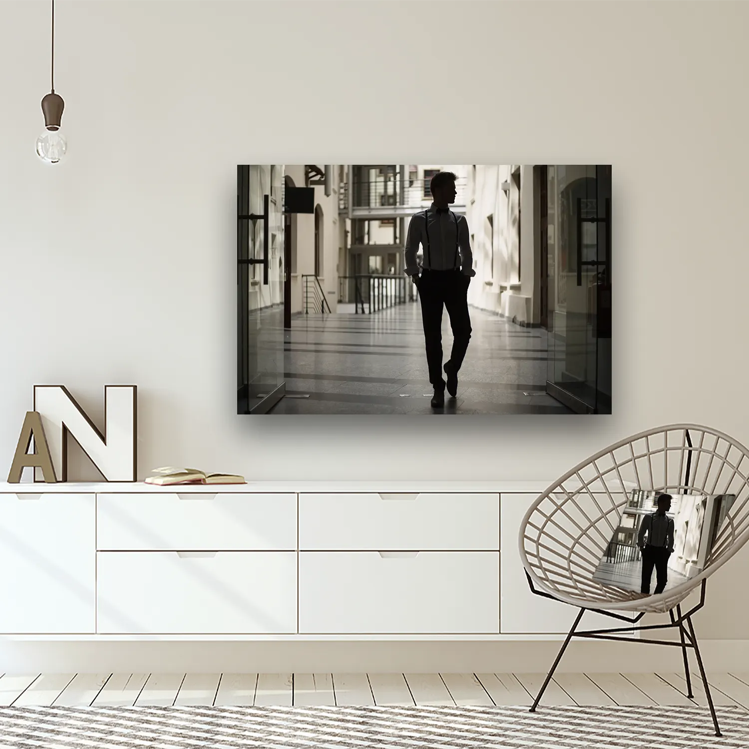 Dibond Gallery 120x80 - Charming Man - Fotokunst Wanddecoratie Horizontaal - nieuw