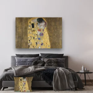 Dibond Gallery 150x100 - Gustav Klimt The Kiss - Fotokunst Wanddecoratie Horizontaal - nieuw