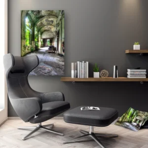 Dibond Gallery 60x90 - Urbex Hallway - Fotokunst Wanddecoratie Verticaal