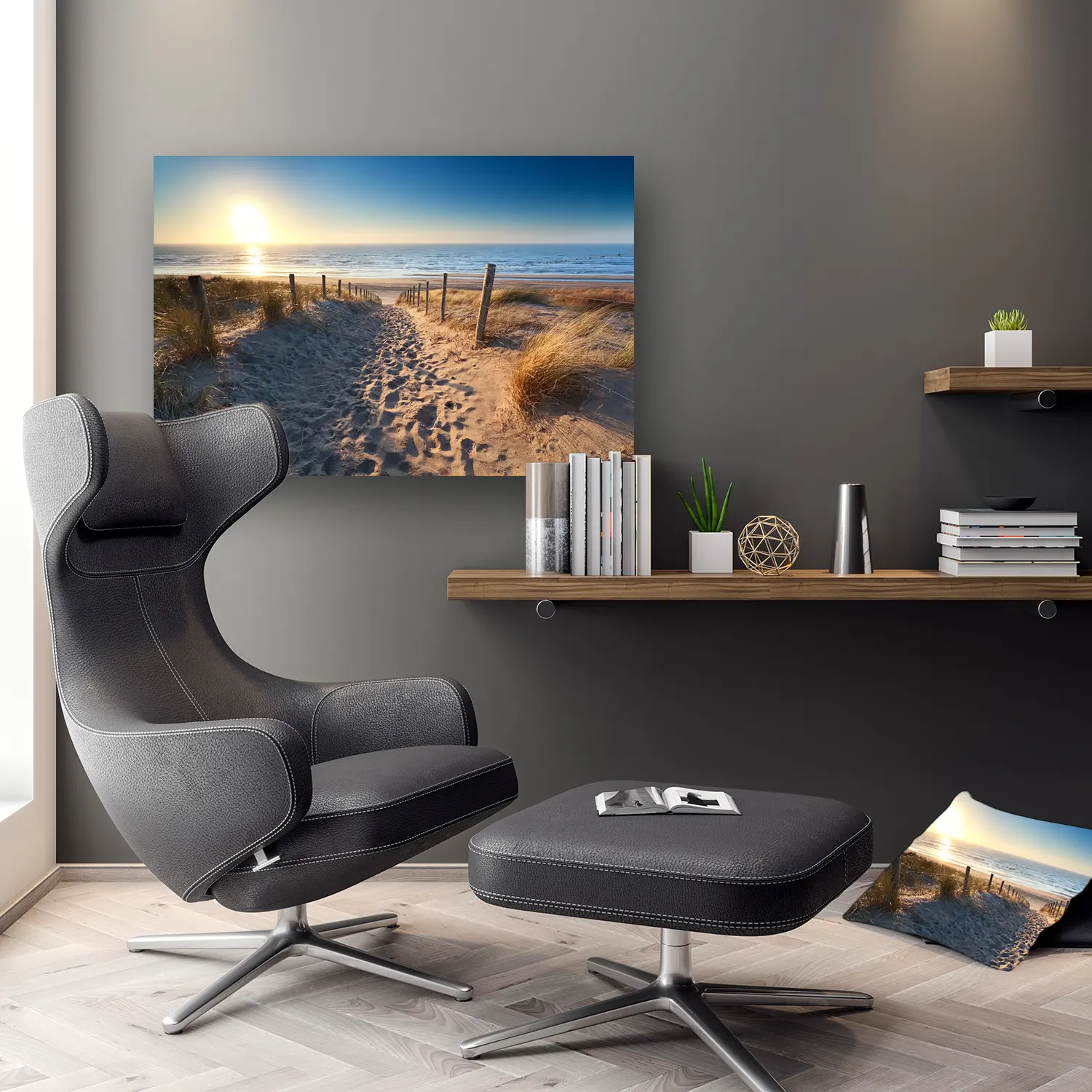 Dibond Gallery 90x60 - Dunes & Beach - Fotokunst Wanddecoratie Horizontaal