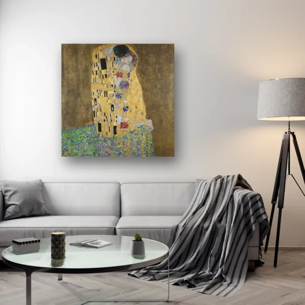 Size Variation 120x120 - Gustav Klimt The Kiss - Fotokunst Wanddecoratie Vierkant