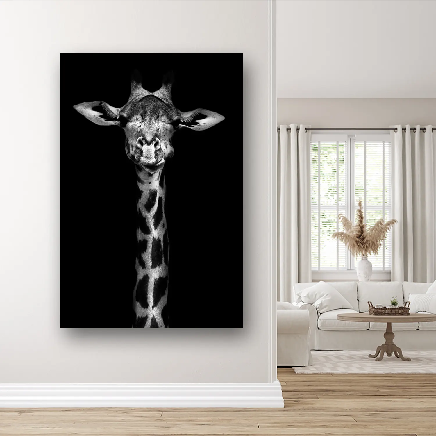 Size Variation 120x180 - The Giraffe - Fotokunst Wanddecoratie Verticaal