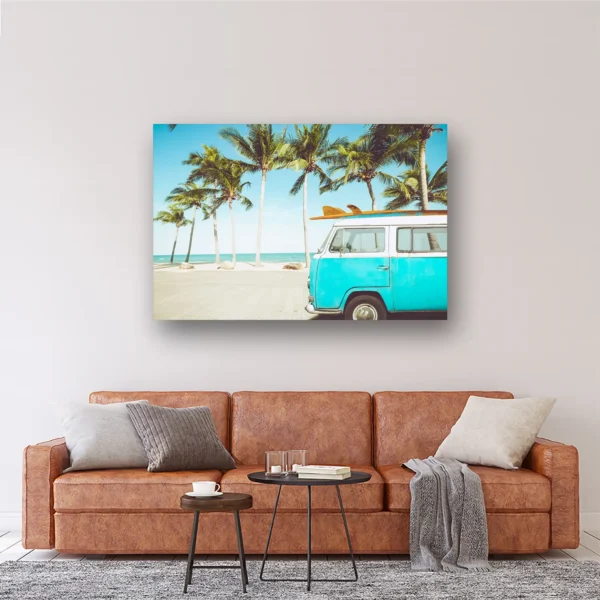 Size Variation 150x100 - VW Beach Bus - Fotokunst Wanddecoratie Horizontaal
