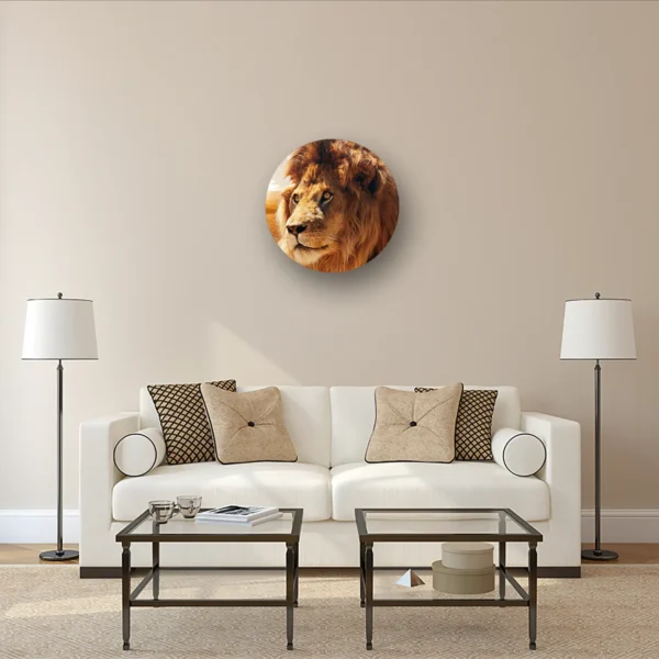 Size Variation 60x60 - Furry Lion - Fotokunst Wandcirkel
