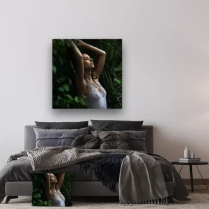 Dibond Gallery 100x100 - Sensual Forest Girl - Fotokunst Wanddecoratie Vierkant