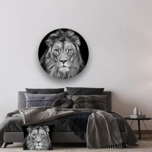 Dibond Gallery 100x100 - The Lion - Fotokunst Wandcirkel