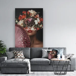 Dibond Gallery 120x180 - Fan & Flowers - Fotokunst Wanddecoratie Verticaal