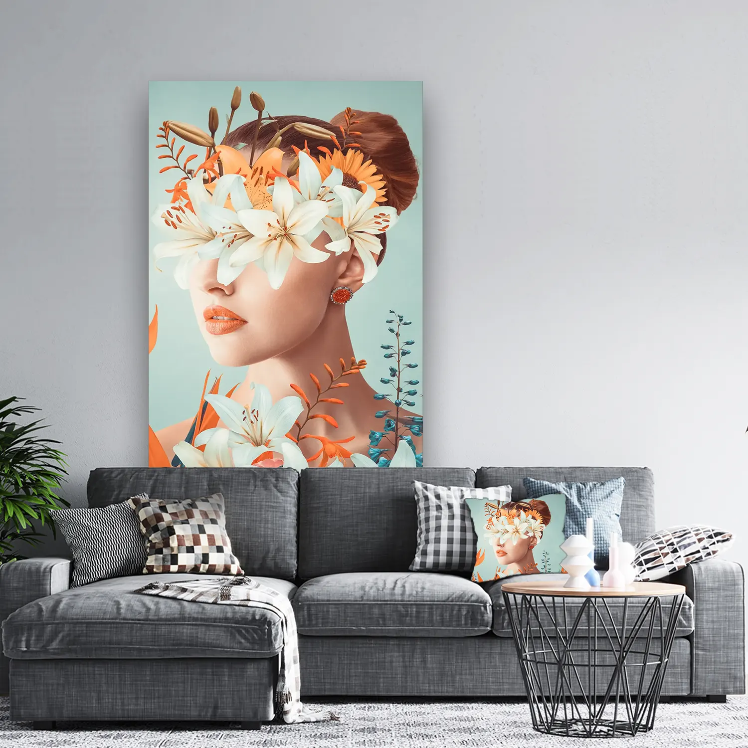 Dibond Gallery 120x180 - Soft Flowerfull - Fotokunst Wanddecoratie Verticaal