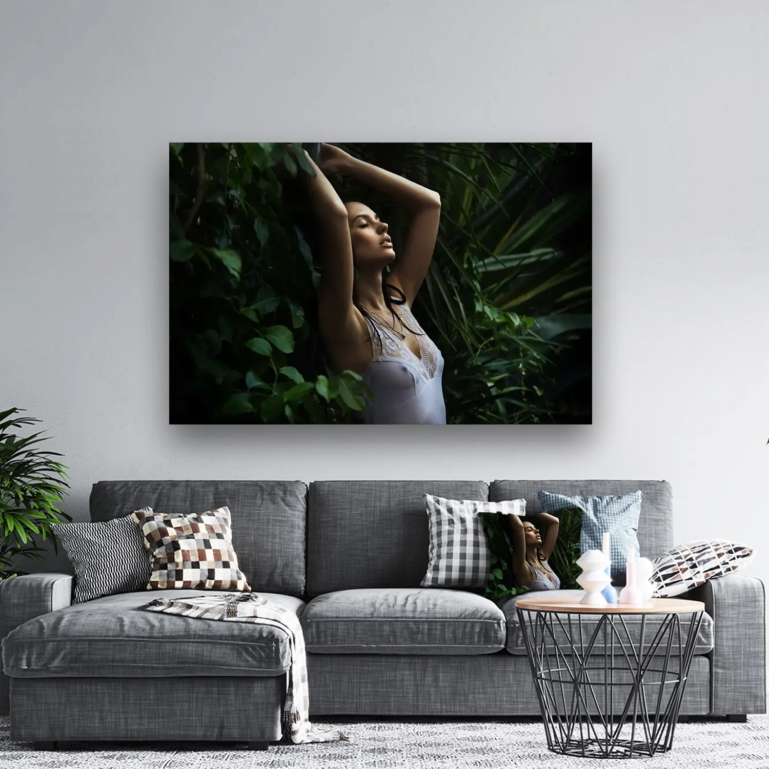 Dibond Gallery 180x120 - Sensual Forest Girl - Fotokunst Wanddecoratie Horizontaal