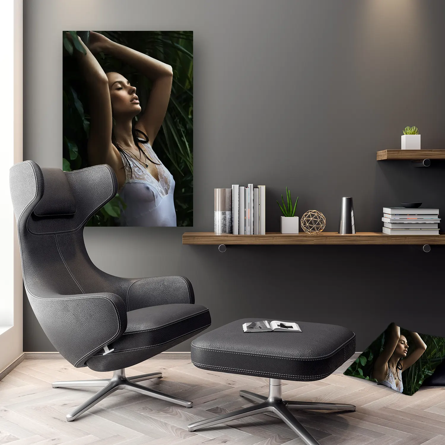 Dibond Gallery 60x90 - Sensual Forest Girl - Fotokunst Wanddecoratie Verticaal