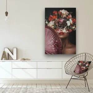 Dibond Gallery 80x120 - Fan & Flowers - Fotokunst Wanddecoratie Verticaal