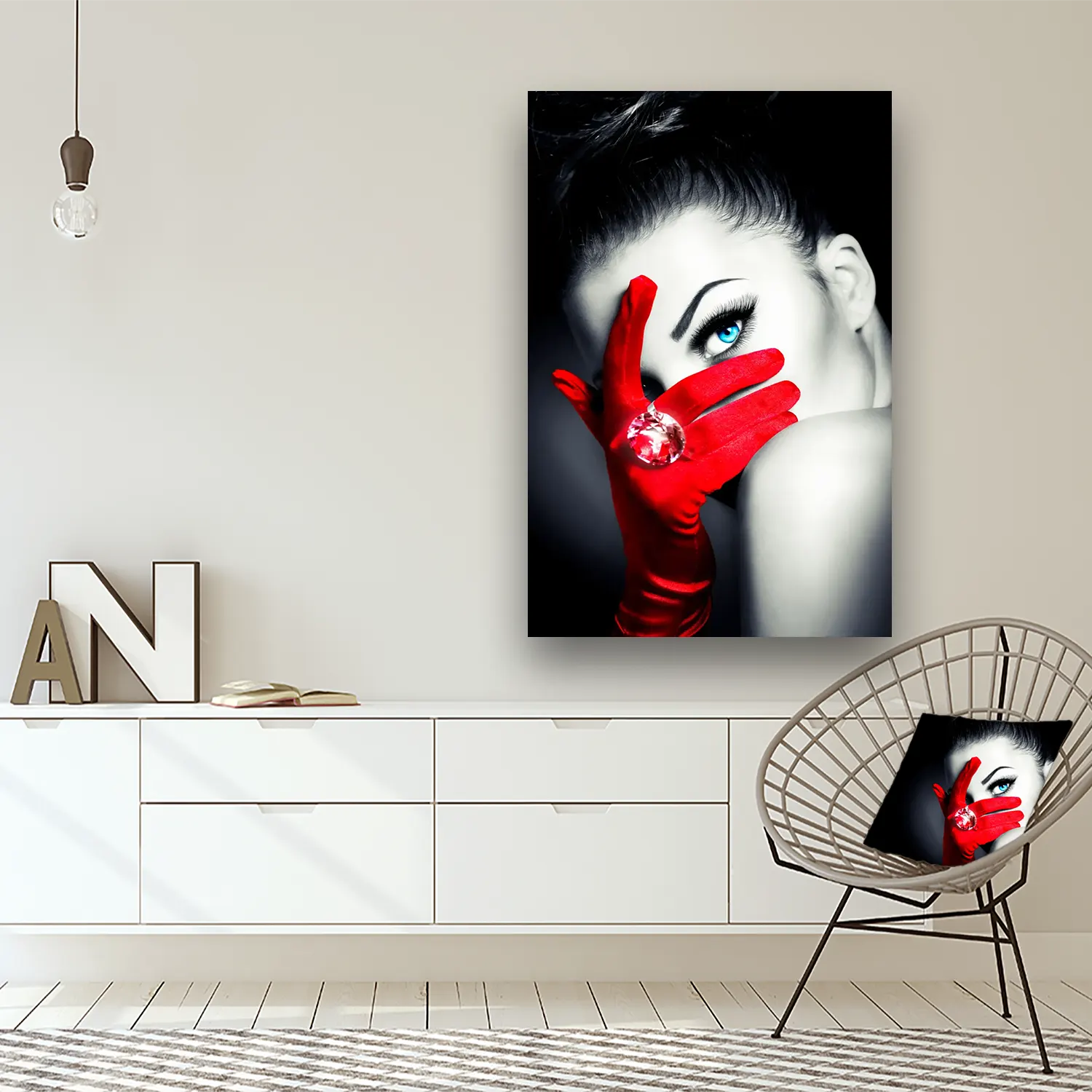 Dibond Gallery 80x120 - Red Glove Mystery - Fotokunst Wanddecoratie Verticaal