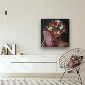 Dibond Gallery 80x80 - Fan & Flowers - Fotokunst Wanddecoratie Vierkant