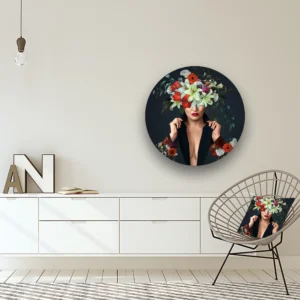 Dibond Gallery 80x80 - Teasing Flowers - Fotokunst Wandcirkel