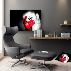 Dibond Gallery 90x60 - Red Glove Mystery - Fotokunst Wanddecoratie Horizontaal