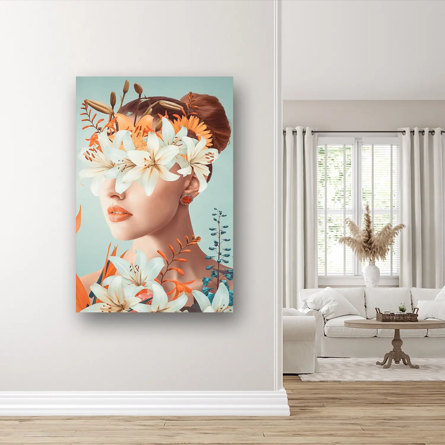 Size Variation 100x150 - Soft Flowerfull - Fotokunst Wanddecoratie Verticaal