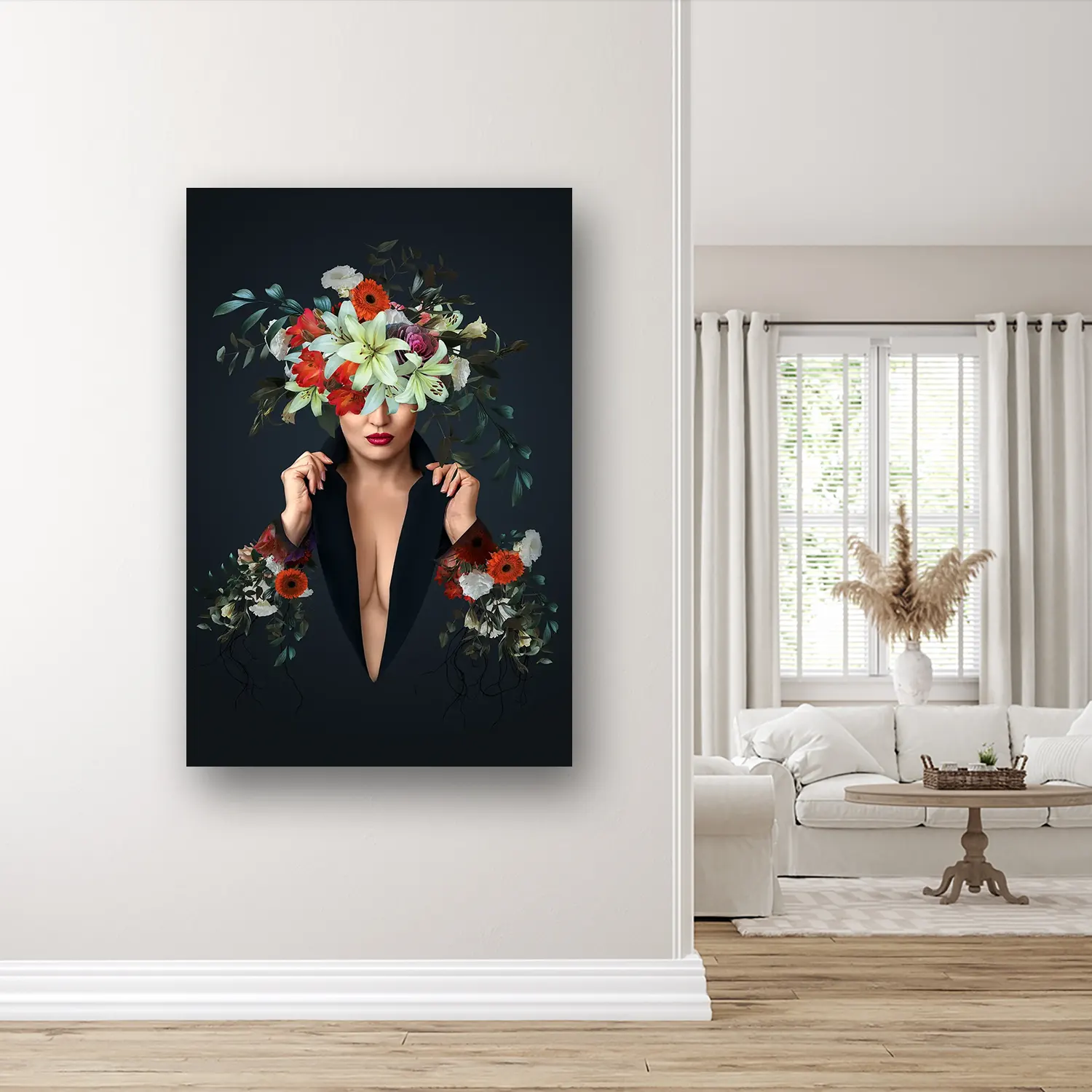 Size Variation 100x150 - Teasing Flowers - Fotokunst Wanddecoratie Verticaal