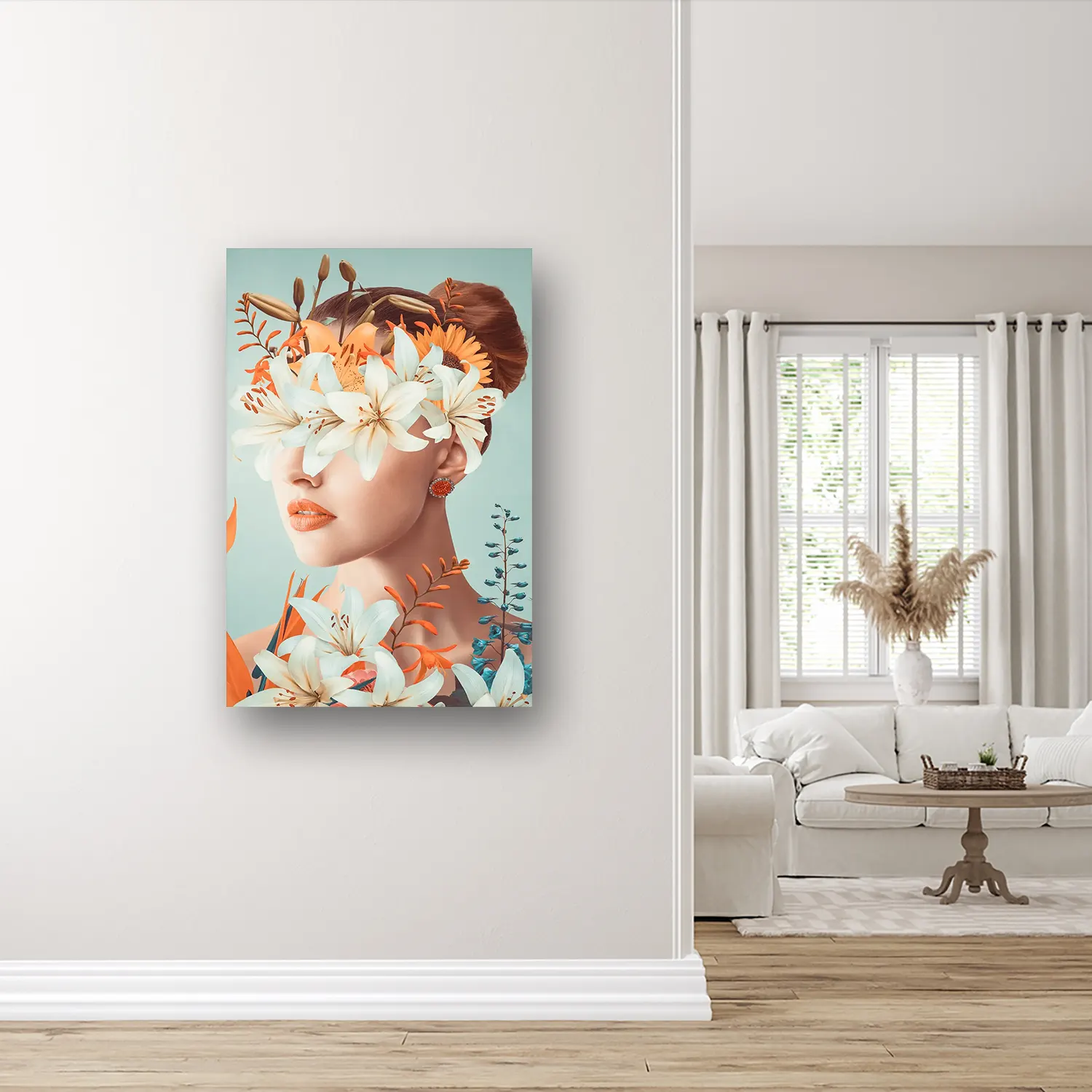 Size Variation 80x120 - Soft Flowerfull - Fotokunst Wanddecoratie Verticaal