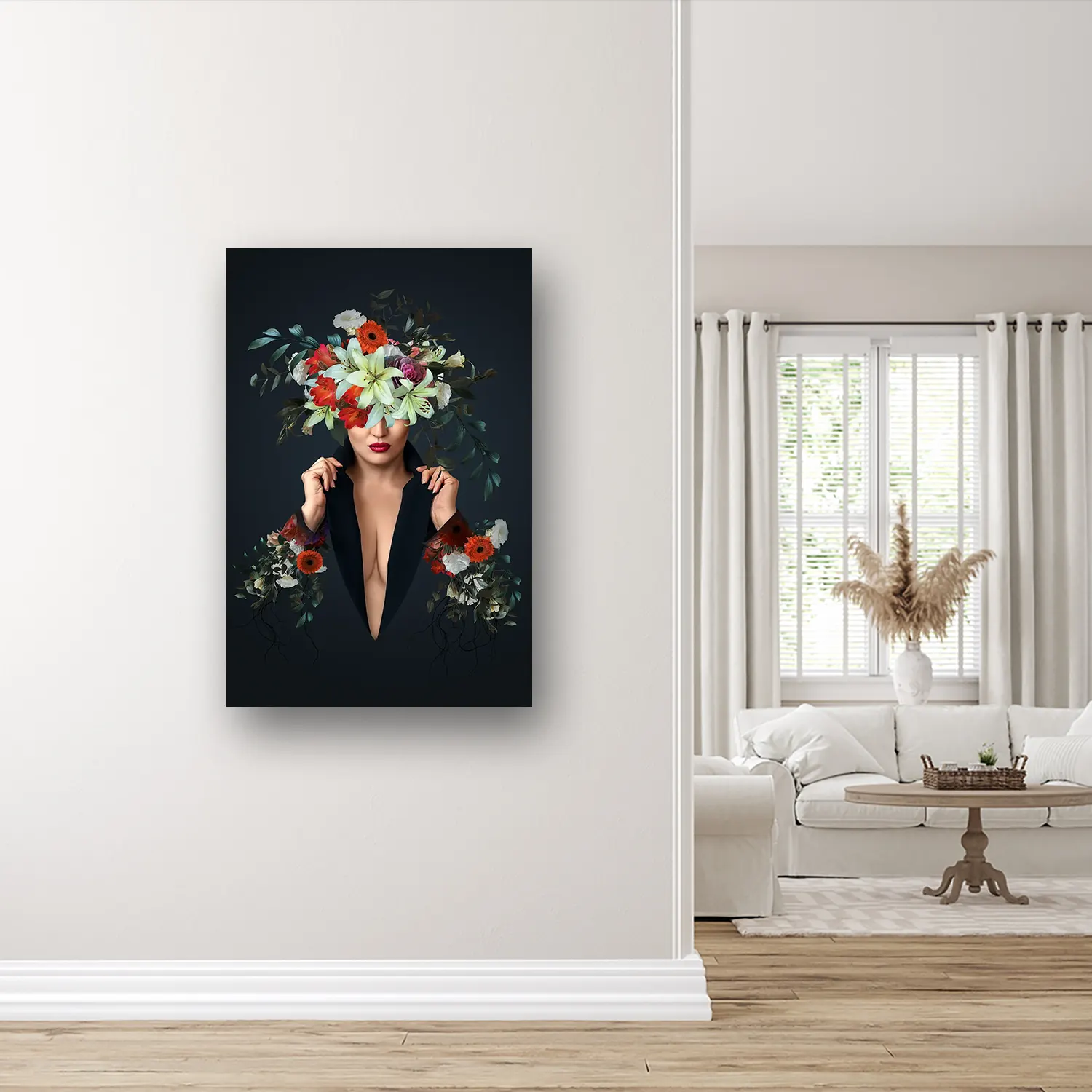 Size Variation 80x120 - Teasing Flowers - Fotokunst Wanddecoratie Verticaal