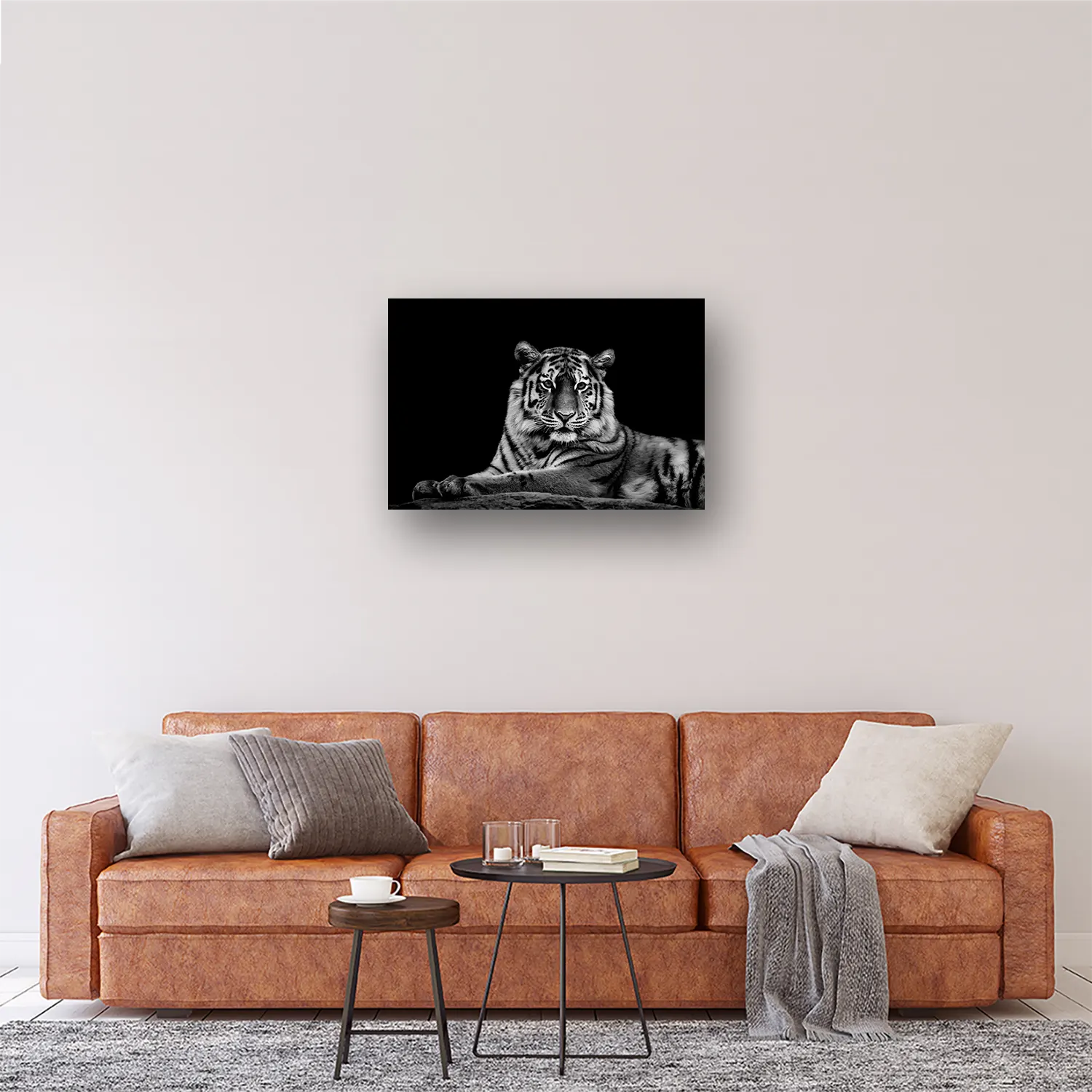 Size Variation 90x60 - The Tiger - Fotokunst Wanddecoratie Horizontaal