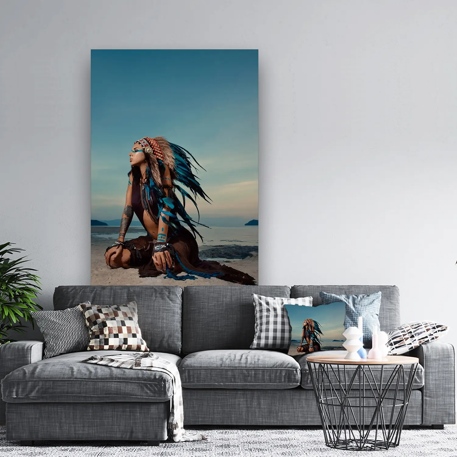 Dibond Gallery 120x180 - Native American Beach - Fotokunst Wanddecoratie Verticaal