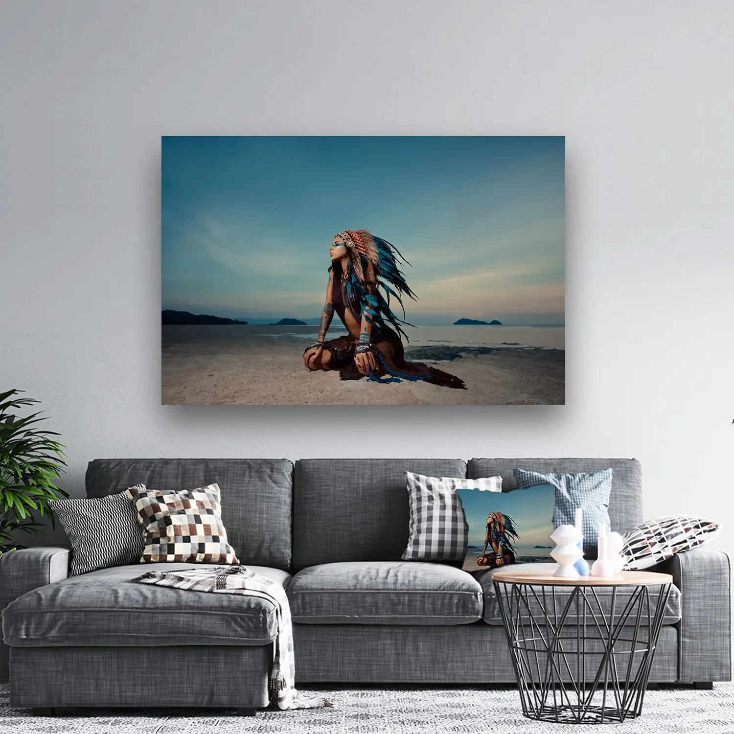 Dibond Gallery 180x120 - Native American Beach - Fotokunst Wanddecoratie Horizontaal