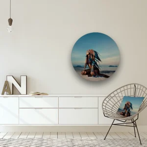 Dibond Gallery 80x80 - Native American Beach - Fotokunst Wandcirkel