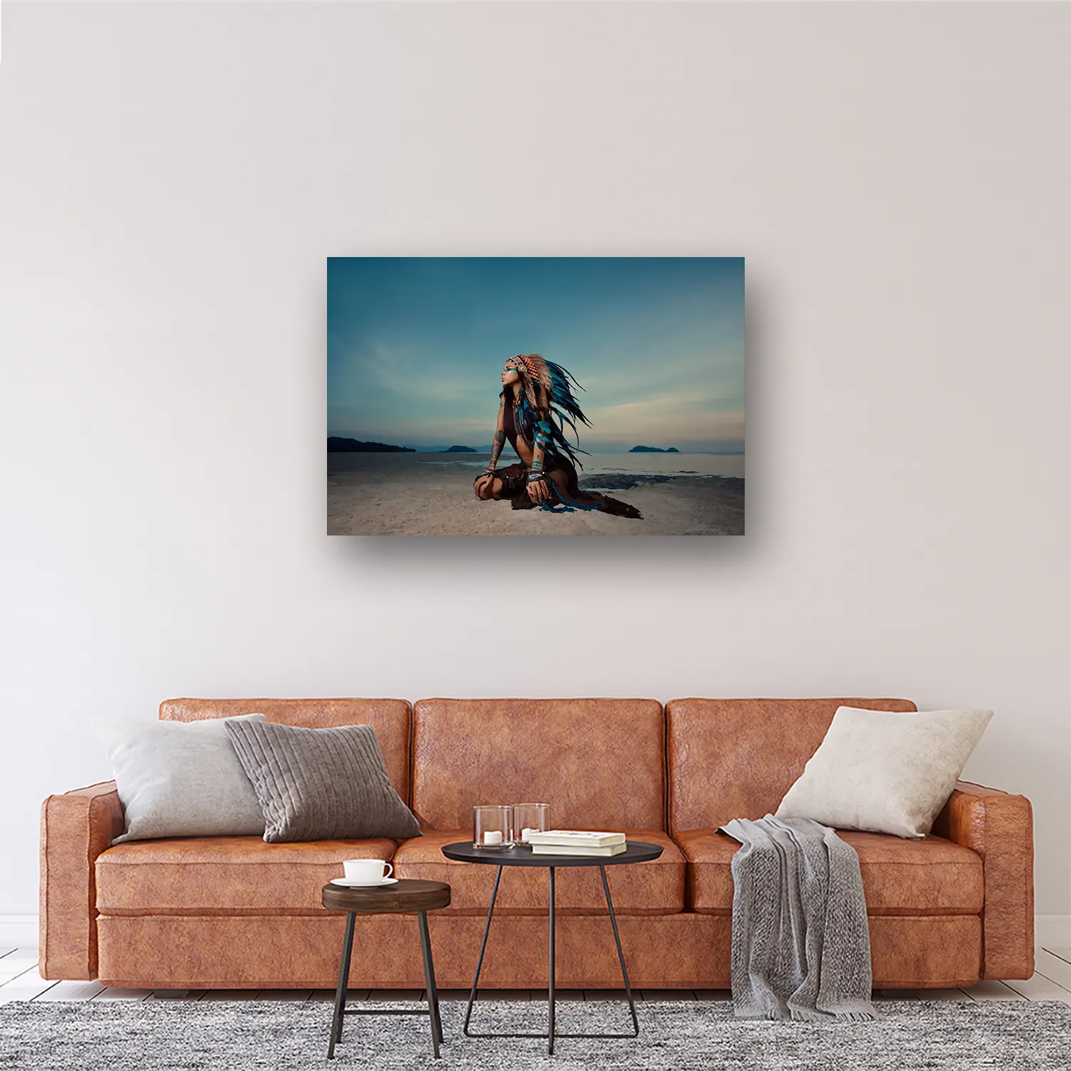 Size Variation 120x80 - Native American Beach - Fotokunst Wanddecoratie Horizontaal