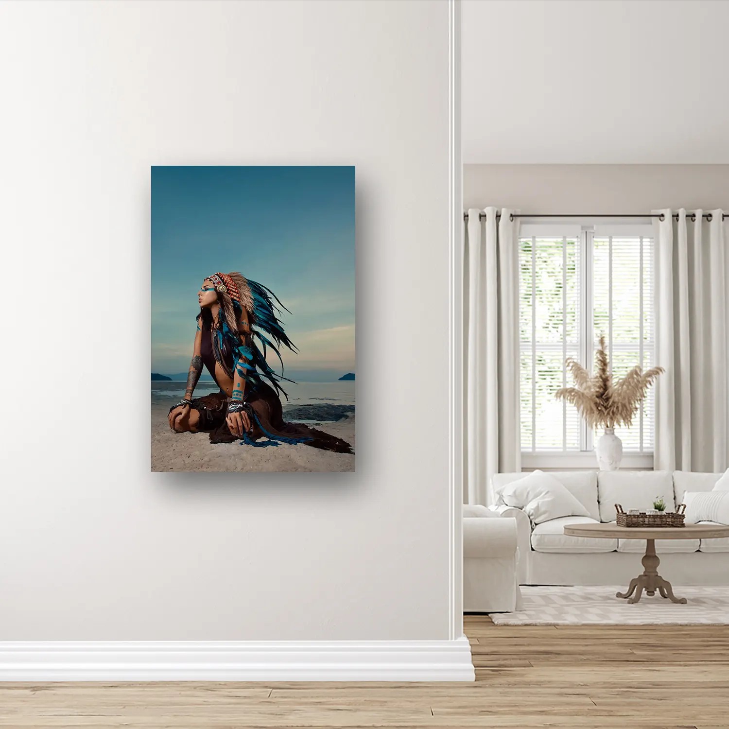 Size Variation 80x120 - Native American Beach - Fotokunst Wanddecoratie Verticaal